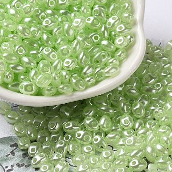 Opaque ABS Beads, Oval, Pale Green, 6x4.5x3.3mm, Hole: 1.2mm, about 14516pcs/500g