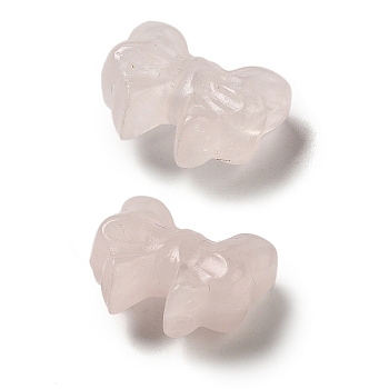 Natural Rose Quartz Beads, Bowknot, 13x16x7.5mm, Hole: 1mm