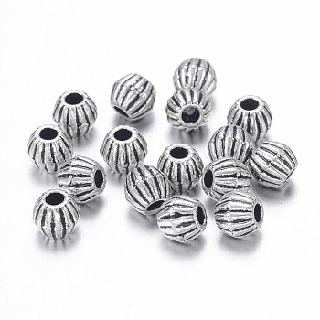 Tibetan Style Alloy Spacer Beads, Lead Free & Cadmium Free, Bicone, Antique Silver Color, Size: about 4mm long, 4.5mm wide, hole: 1mm.