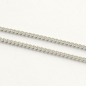 304 Stainless Steel Twisted Chains, with Spool, Soldered, Stainless Steel Color, 1.8x1.2x0.4mm, about 328.08 Feet(100m)/roll
