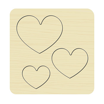 Wood Cutting Dies, with Steel, for DIY Scrapbooking/Photo Album, Decorative Embossing DIY Paper Card, Heart Pattern, 10x10x2.4cm