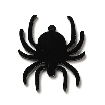Halloween Opaque Acrylic Pendants, Spider, 42x35x2mm, Hole: 1.6mm