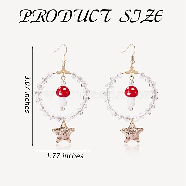 boucles d'oreilles pendantes en grand cercle en perles de verre(EJEW-SW00015-02)-2