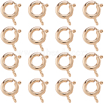 20Pcs Brass Spring Ring Clasps, Rack Plating, Nickel Free, Real 18K Gold Plated, 12.5x10x2mm, Hole: 1.6mm(KK-BBC0027-68A-G)