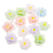 Luminous Transparent Epoxy Resin Decoden Cabochons, Glow in the Dark Flower, Mixed Color, 20x21x10.5mm(CRES-M032-04C)