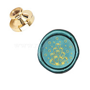 DIY Wood Wax Seal Stamp, Scrapbook Brass Stamps, Ocean Themed Pattern, 25mm(AJEW-WH0130-623)