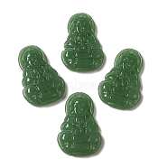 Glass Pendants, Imitation Gemstone, Buddha Charms, Sea Green, 31~32x20~21x5mm, Hole: 1.6mm(GLAA-B017-11B)