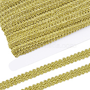 16M Metallic Lace Trims, Polyester Centipede Lace Ribbon, with 1Pc Cardboard Display Card, for Sewing Decoration, Goldenrod, 3/8 inch(10mm)(OCOR-GF0003-24B)