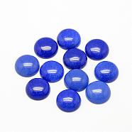 Natural White Jade Cabochons, Dyed, Half Round/Dome, Royal Blue, 14x5~6mm(G-R416-14mm-03)