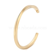 Ion Plating(IP) 304 Stainless Steel Twisted Open Cuff Bangles for Women, Golden, 1/4 inch(0.5cm), Inner Diameter: 2-1/4 inch(5.85cm)(BJEW-B097-01G)