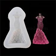 Food Grade Silicone Bust Statue Molds, Resin Casting Molds, For Half-body Sculpture UV Resin, Epoxy Resin Jewelry Making, Princess Dress, White, 74x48x23mm, Inner Diameter: 60x30mm(DIY-L026-105)