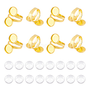 DIY Double Blank Dome Finger Ring Making Kit, Including Brass Cuff Rings Components, Glass Cabochons, Golden, US Size 10(19.8mm), 30Pcs/box(DIY-UN0004-26A)
