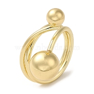 Brass Wire Layer Wrap Ring, Ball Ring for Women, Real 18K Gold Plated, 3.5~17mm, Inner Diameter: 17.3mm(RJEW-Q778-12G)