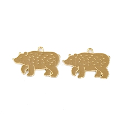 Golden Plated Alloy Enamel Pendants, Cadmium Free & Lead Free, Polar Bear Charm, Goldenrod, 20x30x1mm, Hole: 2mm(ENAM-Z017-05G)