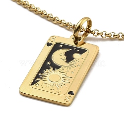 304 Stainless Steel Tarot Pendants Necklaces, Golden, 18.31~18.50 inch(46.5~47cm)(NJEW-A016-01A)