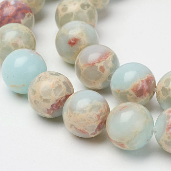 Synthetic Aqua Terra Jasper Beads Strands, Round, 8mm, Hole: 1mm, about 46pcs/strand, 15.7 inch