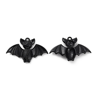 Alloy Pendant, Bat, Electrophoresis Black, 25.5x39.5x6mm, Hole: 2mm
