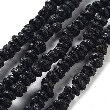 Natural Lava Rock Beads Strands, Chip, 4~6x7.5~9x7~8mm, Hole: 1.2mm, 15.08''(38.3cm)