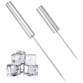 2Pcs 2 Style 201 Stainless Steel Ice Pick, Ice Crusher, Ice Chisel, for Kitchen Bars Restaurant, Stainless Steel Color, 218x25mm & 348mm, 1pc/style