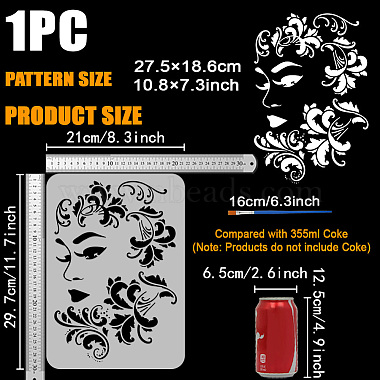 1Pc Plastic Hollow Out Drawing Painting Stencils Templates(DIY-FG0005-18B)-2