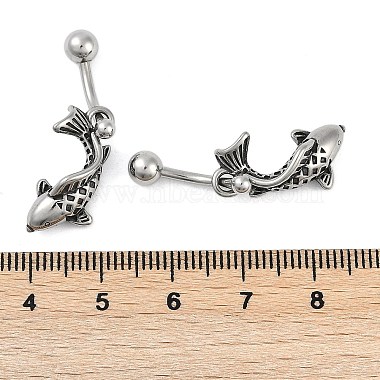 Fish 316 Surgical Stainless Steel Dangle Belly Button Rings(EJEW-G416-15AS)-5