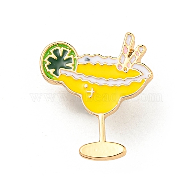 Gold Drink Alloy+Enamel Brooch