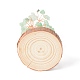 Chips d'aventurine verte naturelle avec arbre d'argent en fil de laiton enveloppé sur des décorations d'affichage à base de bois(DJEW-B007-05D)-3