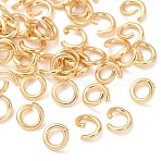 Brass Open Jump Rings, Round, Cadmium Free & Lead Free, Real 24K Gold Plated, 5x0.9mm, Inner Diameter: 3mm, 19 Gauge(KK-G604-08G-21)