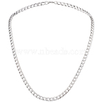 1Pc 304 Stainless Steel Cuban Link Chain Necklaces for Men Women, Non-Tarnish, Stainless Steel Color, 21.65 inch(55cm), 6mm(NJEW-BM0001-08F)