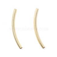 Rack Plating Brass Tube Beads, Curved Beads, Long-Lasting Plated, Cadmium Free & Lead Free, Real 18K Gold Plated, 35x2x2mm, Hole: 1.6mm(KK-L155-44G)