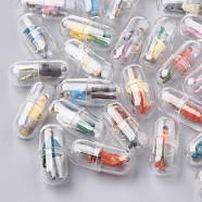 Openable Plastic Bead Containers, with Resin Beads Inside, Capsule Shaped Container, Mixed Color, 24x10mm(KY-N005-02)