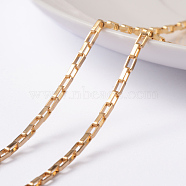 3.28 Feet Ion Plating(IP) 304 Stainless Steel Box Chains, Unwelded, Golden, 4x2x1mm(X-CHS-L014-09G)