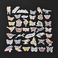 40Pcs Paper Adhesive Stickers Set, Bird & Butterfly & Feather & Branch Pattern, for DIY Scrapbook, Mixed Color, 1.76.7~x2.3~7.1x0.015cm, 40pcs/set(DIY-K032-53)