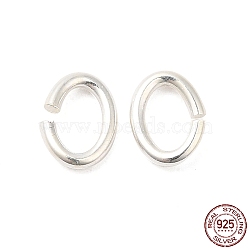 925 Sterling Silver Open Jump Rings, Oval, Silver, 18 Gauge, 6x4.5x1mm, Inner Diameter: 3x4.5mm(X-STER-NH0001-36L-S)