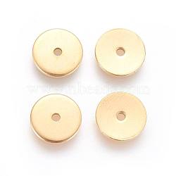 Ion Plating(IP) 304 Stainless Steel Spacer Beads, Disc, Golden, 8x0.8mm, Hole: 1.2mm(STAS-G193-07B-G)