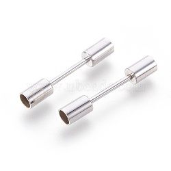 Brass Screw Clasps, For Leather Cord Bracelets Making, Platinum, 24x4mm(KK-L168-03P)