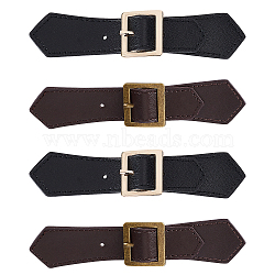 4Pcs 2 Colors Imitation Leather Toggle Buckle, with Alloy Findings, for Bag Sweater Jacket Coat, DIY Sewing Accessories Crafts, Mixed Color, 10.9x2.65x0.2cm, Hole: 2mm, 2pcs/color(FIND-FG0001-26)