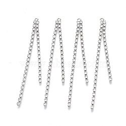 Brass Rhinestone Cup Chains Tassel Big Pendants, Crystal, Platinum, 70x4x2mm, Hole: 1.6mm(KK-R129-08P)