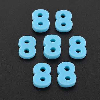 Handmade Polymer Clay Cabochons, Num.8, Deep Sky Blue, 9~11x4.5~7.5x1~3mm, about 9000pcs/1000g