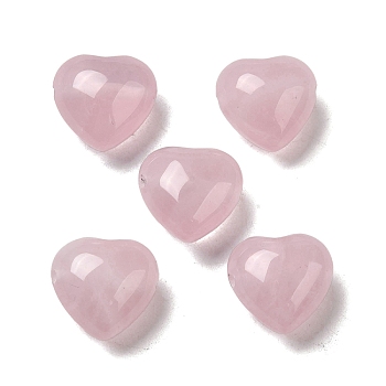 Natural Rose Quartz Beads, Heart, 14.5~15x14.5~15x8.5mm, Hole: 1.5mm