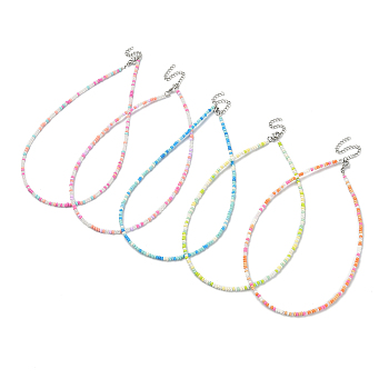 Glass Seed Beaded Necklace, Mixed Color, 15.94 inch(40.5cm)