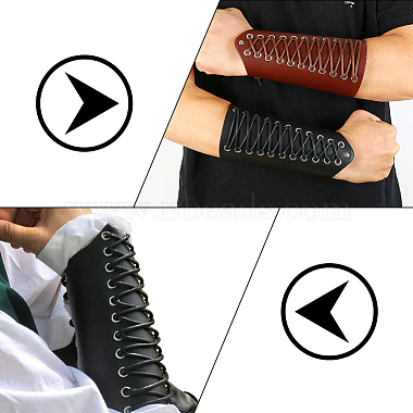 WADORN PU Leather Wide Elastic Corset Belts & Cuff Wristband Arm Guard(AJEW-WR0002-04)-5