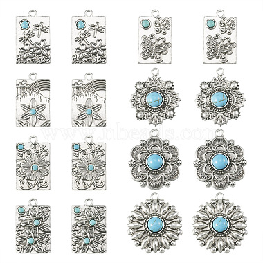 16pcs 8 styles pendentifs turquoise synthétiques(FIND-TA0002-16)-2