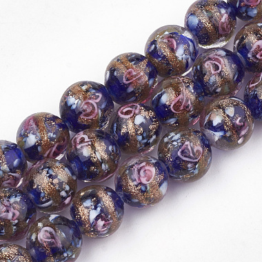 10mm Blue Round Lampwork Beads