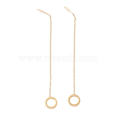 Longue chaîne avec boucles d'oreilles pendantes à anneau ouvert(EJEW-A067-10G)-4