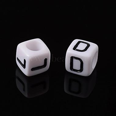 Mixed Letters White Letter Acrylic Cube Beads(X-PL37C9308)-6