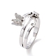 Crystal Rhinestone Butterfly Finger Ring(RJEW-D120-09P)-1
