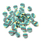 Handmade Polymer Clay Cabochons, Watermelon, Green, 4.5~7x4.5~7x0.2~1mm, about 20000pcs/500g(PY-CBA5A20-05A)