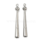 304 Stainless Steel Pendants,  Long Cone Charm, Stainless Steel Color, 50x6mm, Hole: 1.8mm(STAS-P446-05P)