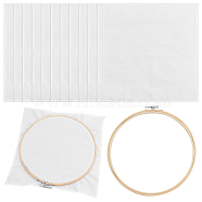 WADORN 1Pc Embroidery Hoops, Bamboo Circle Cross Stitch Hoop Rings, with 10Pcs Cotton Cloth for Tie-dye, White, 220x212x10mm(DIY-WR0003-56B)